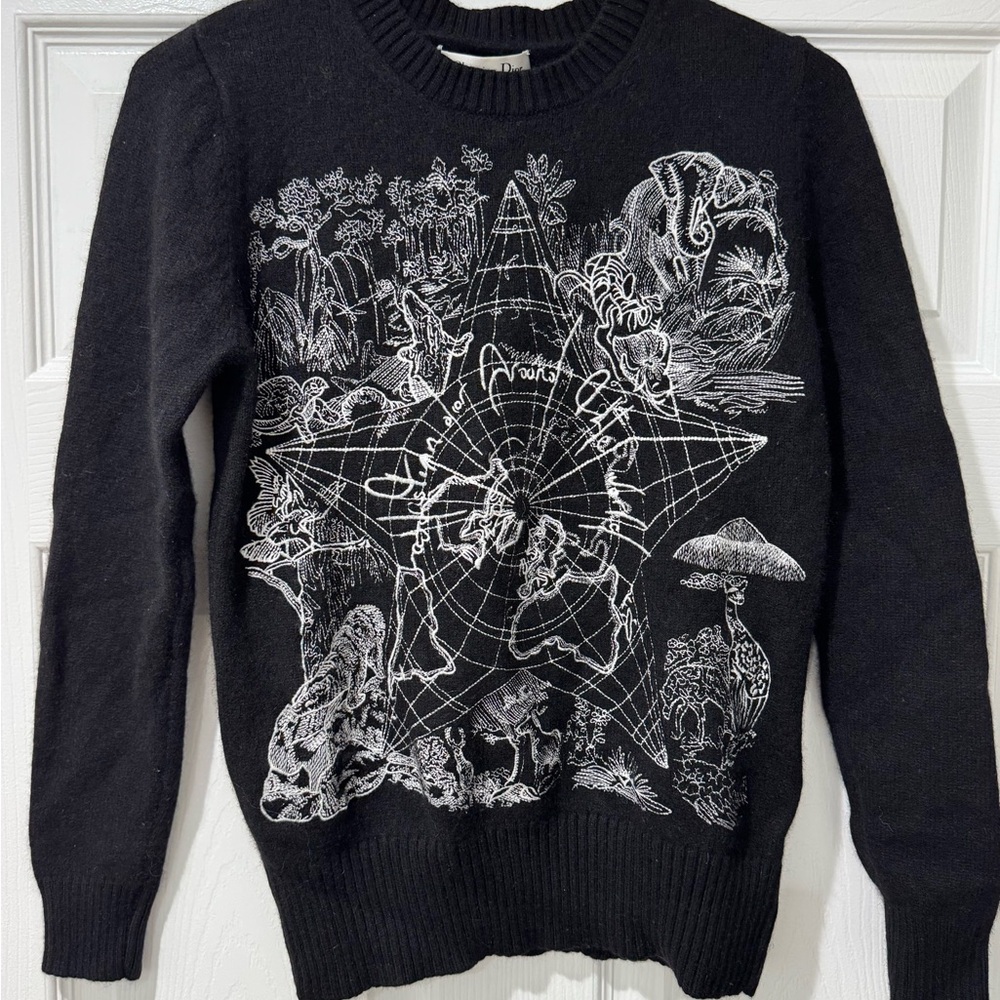 Dior Black Graphic Women's Sweater
